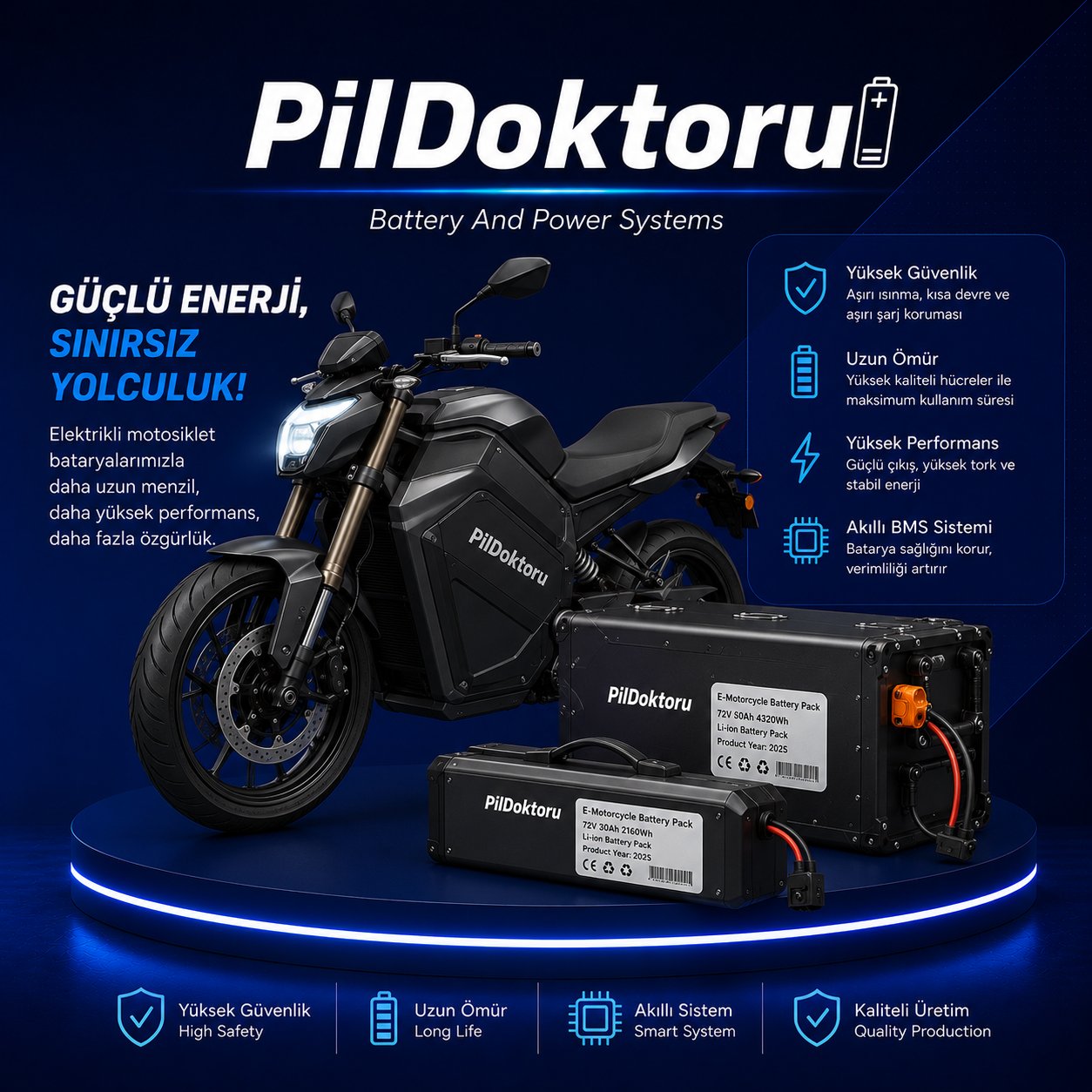 Elektrikli Motosiklet Bataryaları